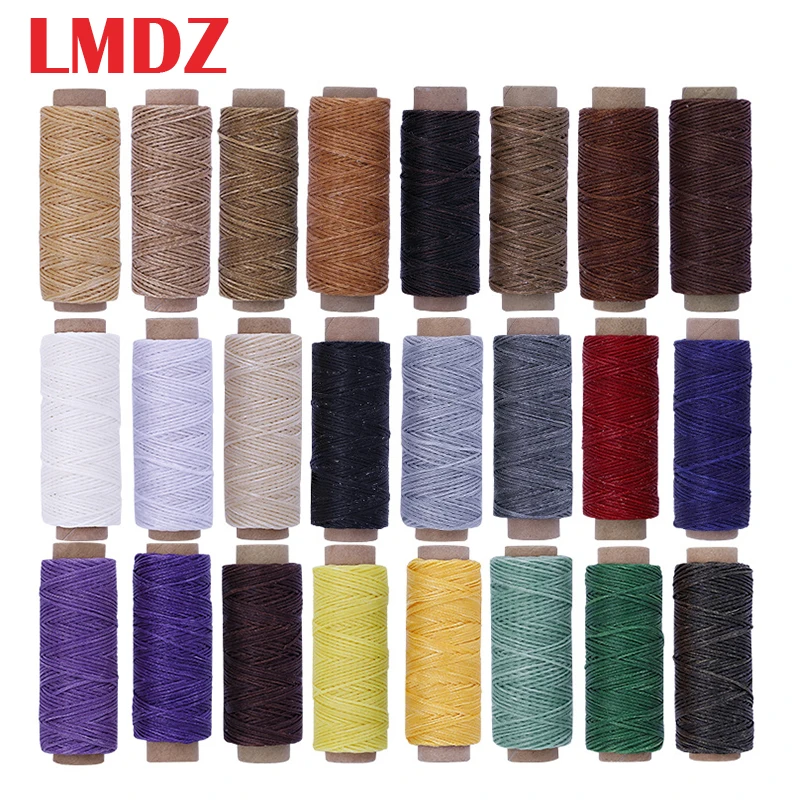 Вощеная нить LMDZ для шитья кожи 24 цвета/набор 50 м 150D плоская швейная вощеная леска