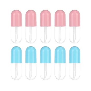 

5pcs/set Capsule Small Lipstick Tube Transparent Lip Gloss Tube With Wands Diy Cosmetic Containers Small New Perfume Bottle