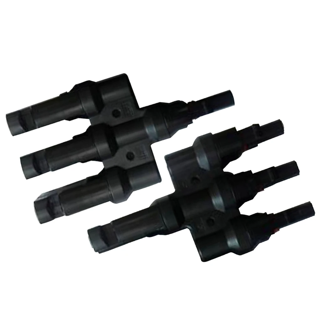 2 X Solar Panel  3 To 1 T-Branch M/F Connectors Cable Coupler Combiner