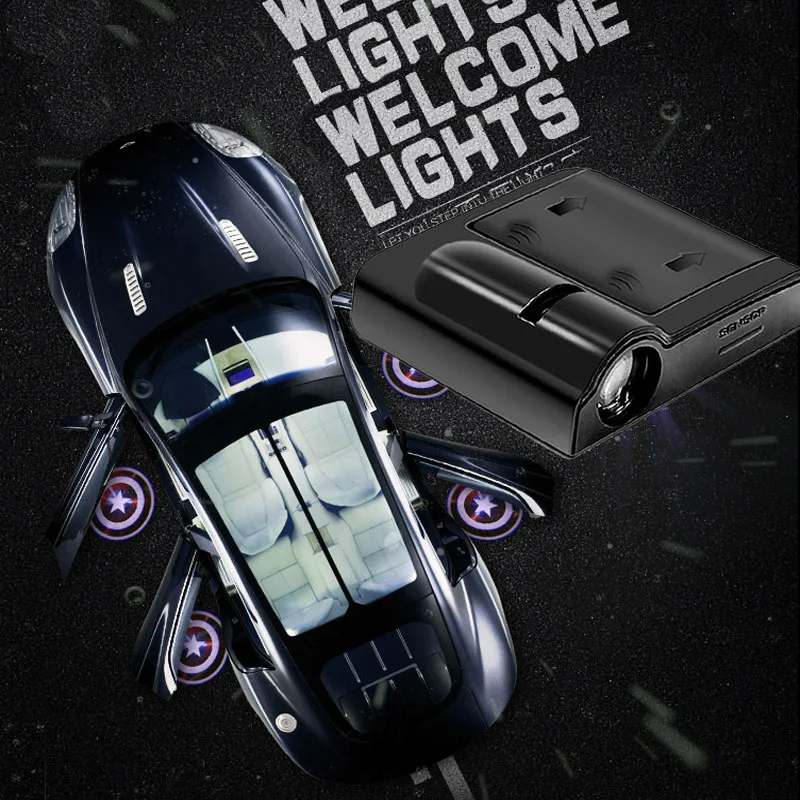 2X voiture universel sans fil porte Logo lumieures светодиодный светильник для проектора lumiera Laser voiture porte projecteur