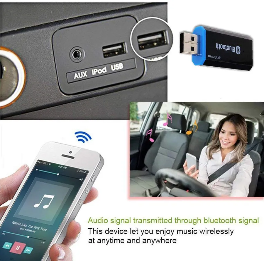 AUX USB Bluetooth 5,0 аудио приемник Громкая связь вызов EDR ключ 3,5 мм разъем RCA Hi-Fi стерео беспроводной адаптер для автомобиля домашние колонки