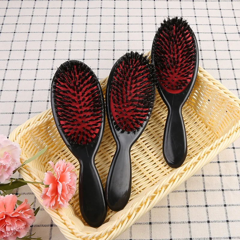 1 шт. овальная щетина кабана и нейлоновая расческа для волос мини Антистатическая расческа для волос массаж головы салонная Расческа Щетка для волос инструмент для укладки