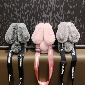 

for Huawei mobile phone case plush for P30 Nova5 Mate30Pro furry rabbit ears Glory 20 Honor 20i Enjoy 10P lanyard