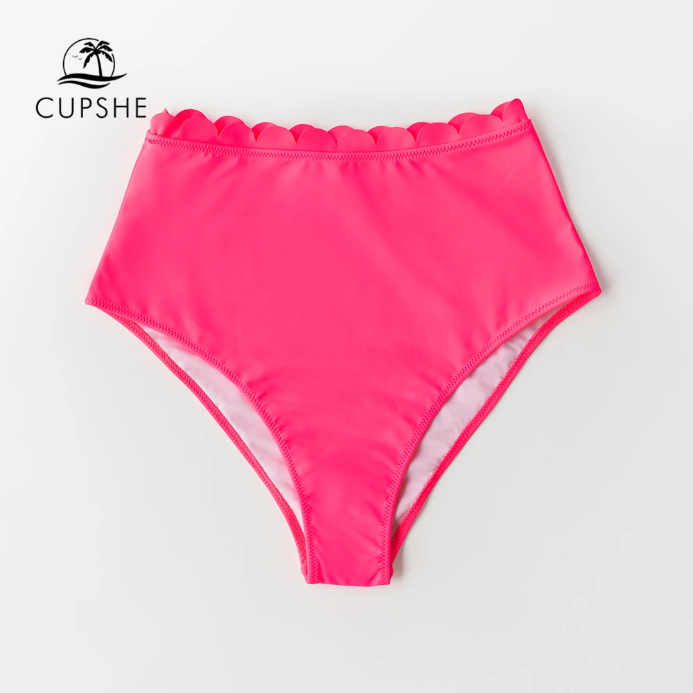 neon pink high waisted bikini