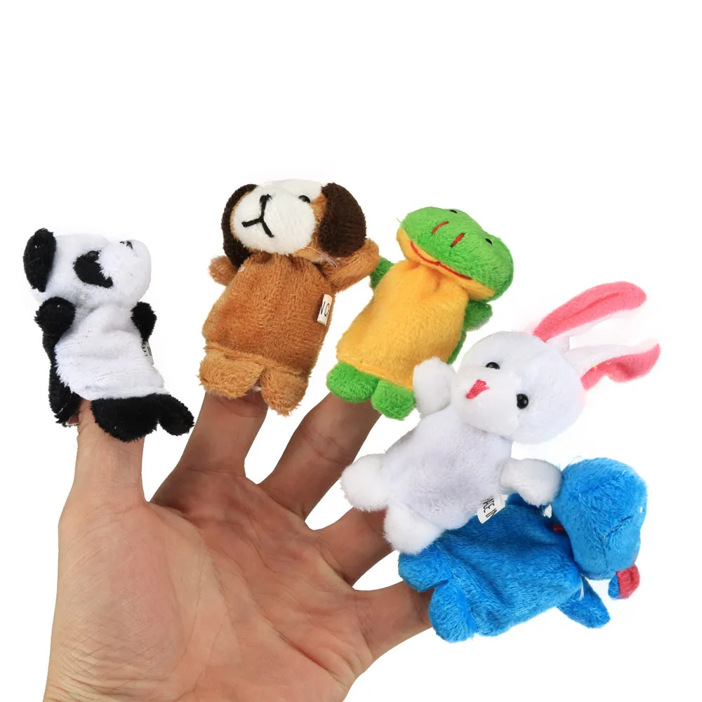 Мультяшные животные ручные пальчиковые куклы бархатные мягкие плюшевые аксессуары для семьи Обучающие интересные игрушки для детей
