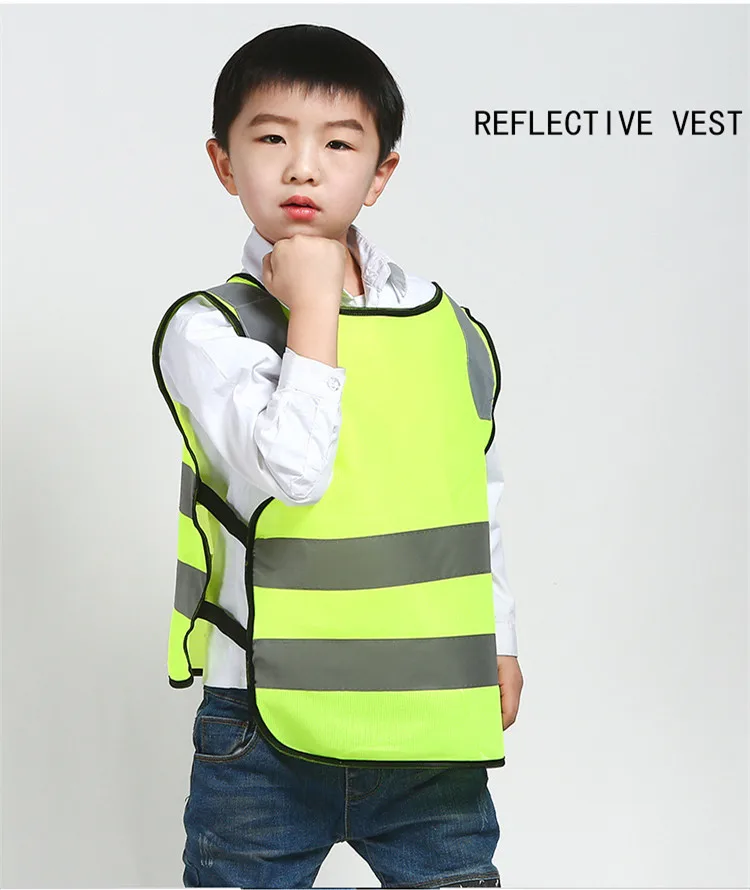 Светоотражающий жилет безопасности Детская флуоресцентная одежда высокая видимость защитная одежда для езды на велосипеде на открытом воздухе дорожного движения защитный костюм