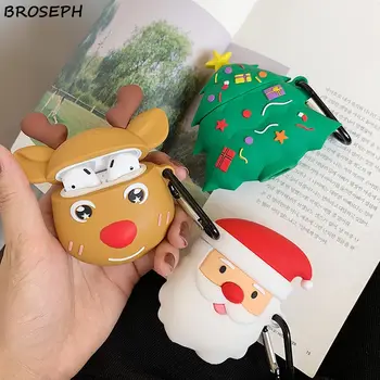 

Earphone Case for Airpods 2 Case Soft Silicone Cartoon Christmas Tree Deer Headphones Protective Cover for Air pods 1 Cases