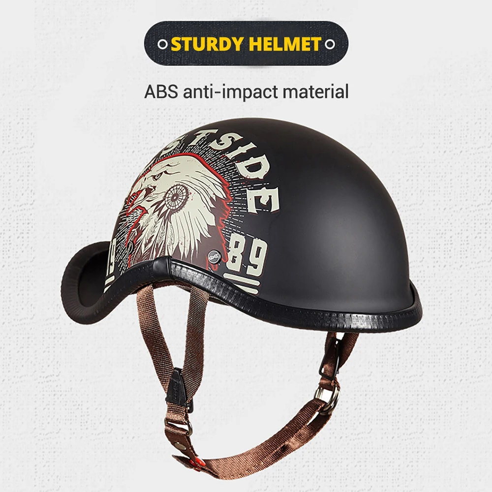 HEROBIKER Retro Vintage Motorcycle Helmet Summer Breathable Moto Helmet Open Face Scooter Biker Motorbike Racing Riding Helmet