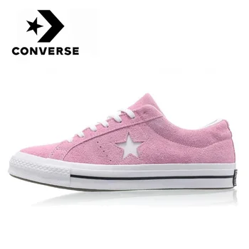 

Original Converse One Star OX men and women unisex classic low light Skateboarding sneakers high quality pink flat canvas Shoes