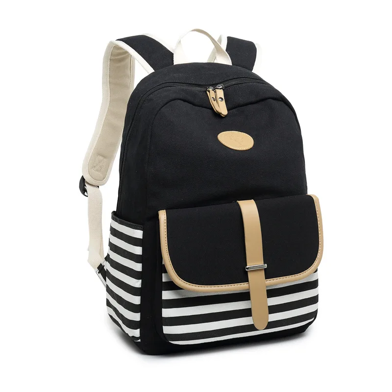 Женская сумка, Холщовая Сумка, полосатая сумка, рюкзак, средняя школьная сумка