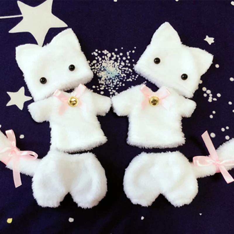 BJD кукольная одежда костюмы кошки плюшевая одежда с животными для 1/6 1/4 1/3 BJD SD кукла аксессуары кукольная одежда рубашка+ штаны+ шапка