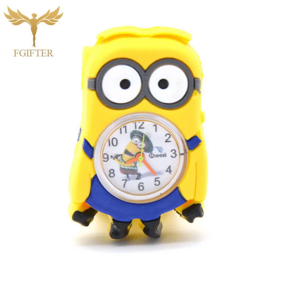 Minion Watches8 Детские часы для девочек, Мультяшные кварцевые часы в стиле принцессы, милые резиновые часы, детские игрушки, Рождественский год, подарок для детей - Цвет: Minion Watches8