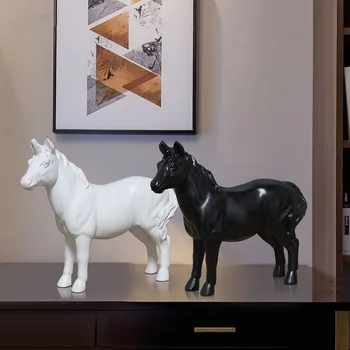 

Nordic Ins Creative Simulation Resin Mini Unicorn Sculpture Ornaments Home Entrance Wine Cabinet Desktop Furnishings Crafts Gift