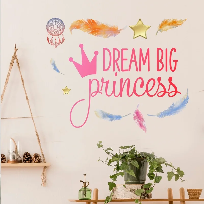 Dream большая принцесса наклейки на стену спальня гостиная украшения обои самоклеющиеся Детская комната Декор наклейки для мебели