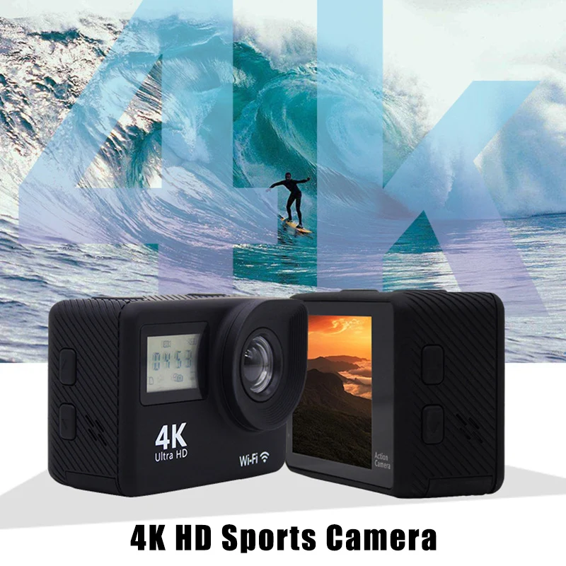 

Camera 4K WiFi Ultra HD Sports Cam Waterproof Diving Camcorder with Remote Control OUJ99