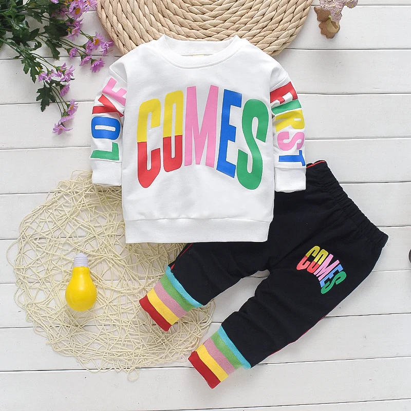 BibiCola baby boys clothing set infant clothes denim Long sleeve t-shirt +pants 2PCS kids casual suit children tracksuit |