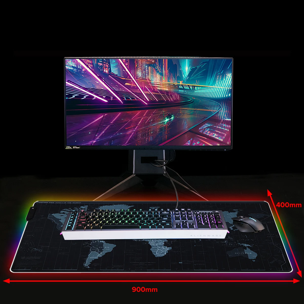 RGB игровой коврик для мыши геймерский компьютерный светодиодный usb ...