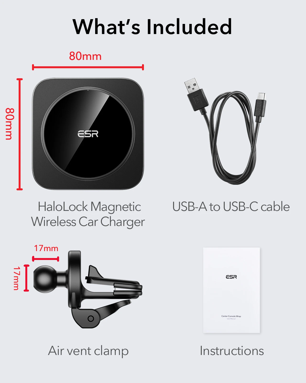 ESR HaloLock Magnetic Wireless Car Charger Mount for iPhone 12 Pro Max Fast Charging Wireless Charger Car Phone Holder