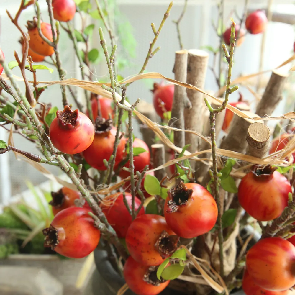 Artificial Rose Fruit Pomegranate Berries Bouquet Floral Garden Home Decor Cheap Fake Flowers for Home Wedding Decoration#20