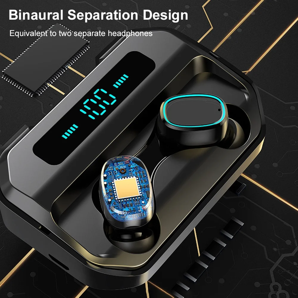 M8 Wireless Bluetooth 5 0 Digital Display Earphones In Ear Earbuds Noise Cancelling Headphones Headsets With Mic