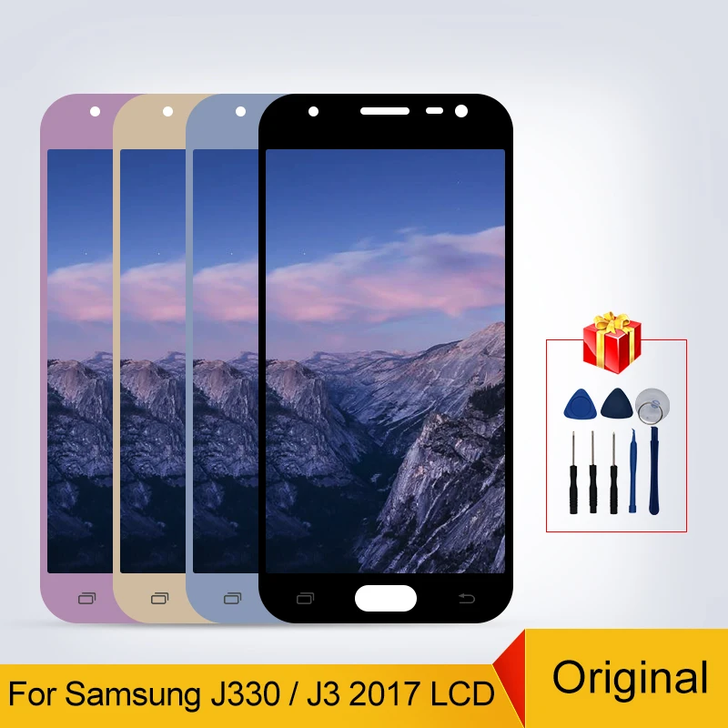 Оригинальный сенсорный ЖК экран для Samsung Galaxy J3 2017 J330 J330F дигитайзер дисплей запасные части Pro зеркальный