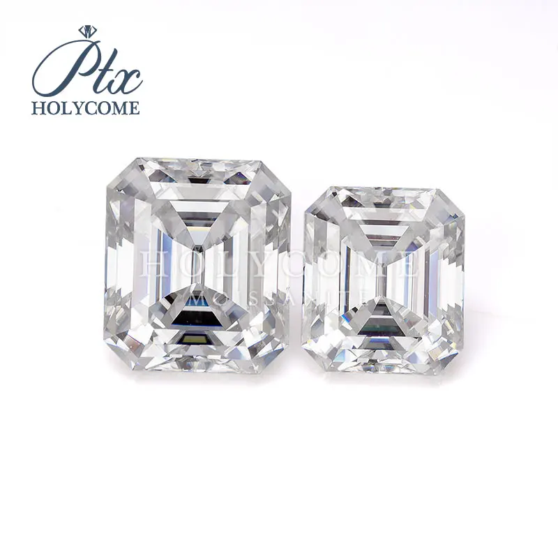 

wholesale custom white 5.5x4mm emerald square bare stone loose moissanite with certificate