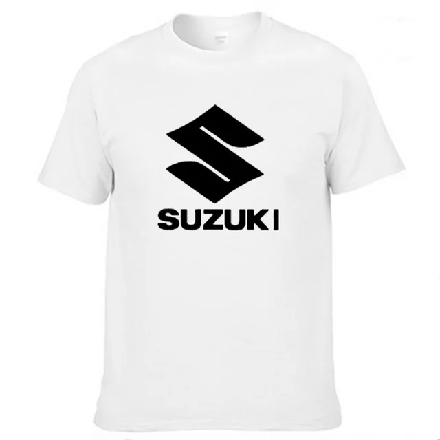 Мужская футболка с коротким рукавом и логотипом SUZUKI, летняя повседневная мужская однотонная хлопковая футболка, модная одежда в стиле хип-хоп Харадзюку - Цвет: as picture