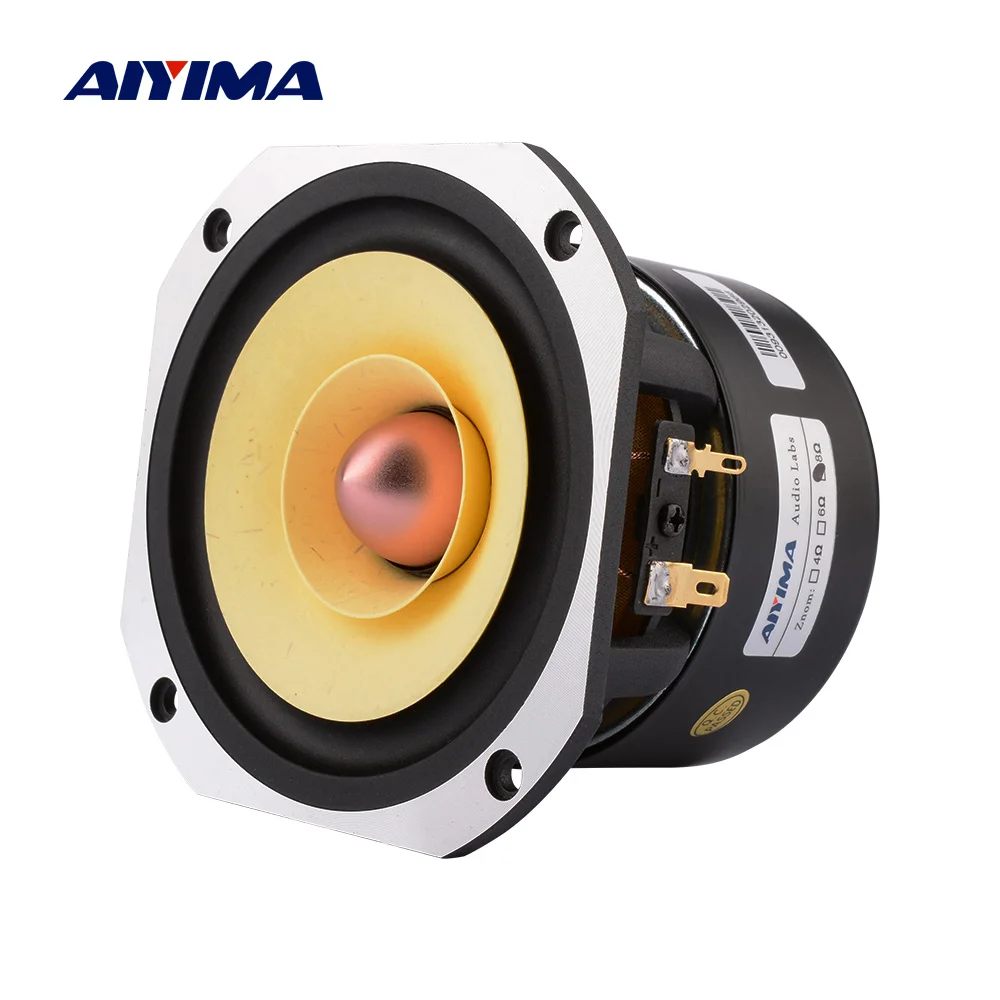 Aiyima 4 Pollici Full Range Speaker Unit 4 8 Ohm 25W Altoparlante Tweeter Woofer Alluminio Bullet Home Audio Amplificatore Altoparlante 1 Pz