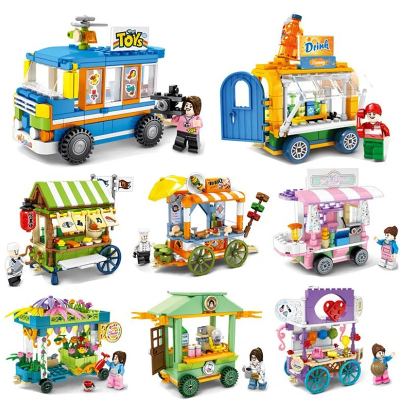 

Mini City Street Friends Creator Ice Cream Truck Food Store Legoed Model Building Blocks Toys Children Christmas Gifts Wholesale