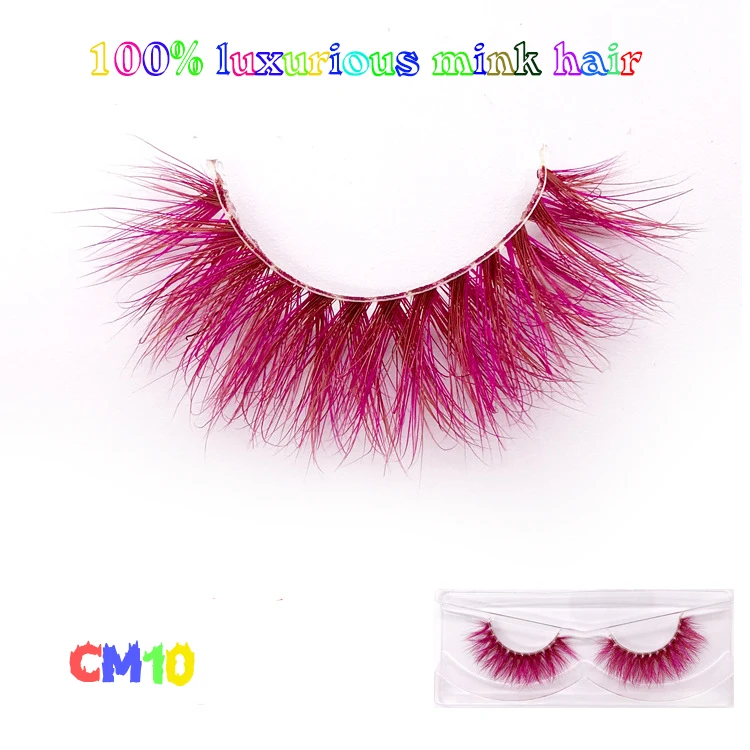 CM10 Новые 9D цветные норковые ресницы торговля косметикой натуральные длинные индивидуальные толстые пушистые красочные накладные ресницы удлинители ресниц - Цвет: CM10