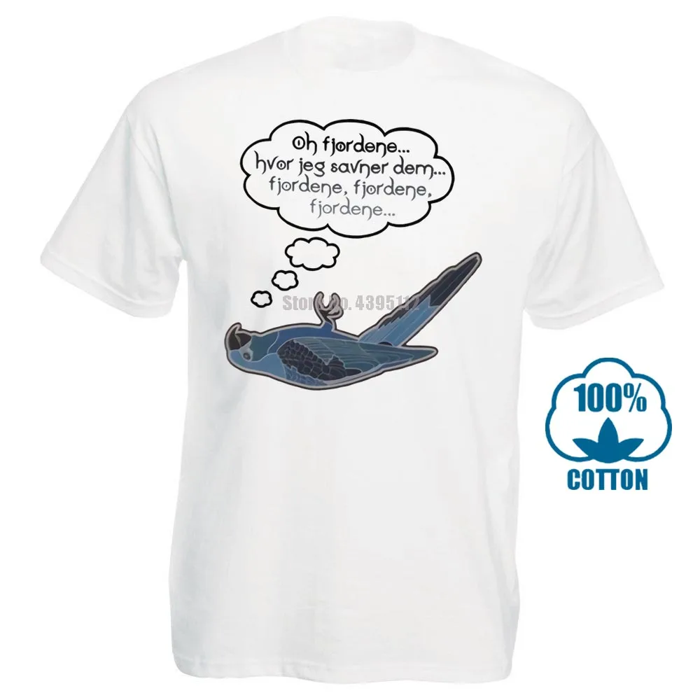 Мертвый попугай Монти питон норвежская синяя забавная футболка летняя Новинка с