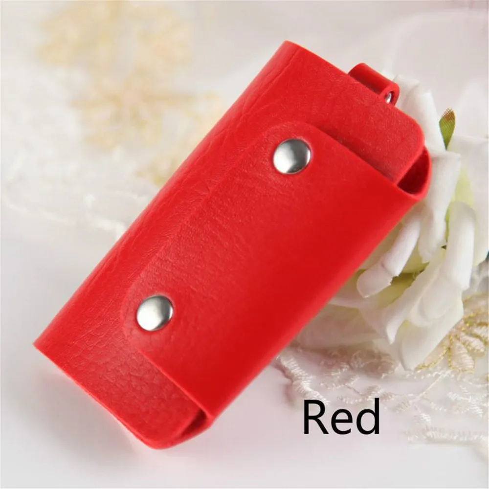 Red Горячая Распродажа, новинка, ключница из искусственной кожи, держатели, автомобильный брелок для ключей, сумка, чехол, кошелек, чехол, переносные карманные ключи, органайзеры - Цвет: Red