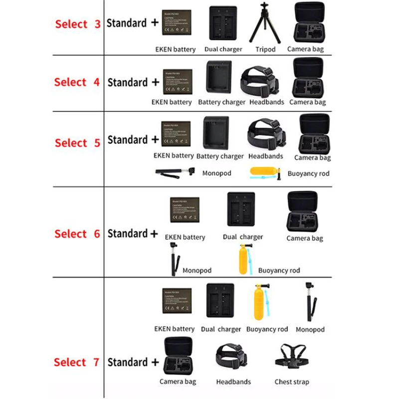 eken H9 H9R экшн Камера со сверхвысоким разрешением Ultra HD, 4K 25fps 1080P 60fps Wi-Fi 2 170D мини для занятий подводными видами Водонепроницаемый шлем Спортивная водоотталкивающая Камера GoPro