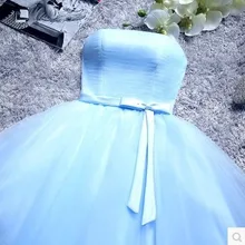 BacklakeGirls красивое короткое платье для женщин голубое серое платье без бретелек Тюлевое выпускное платье с галстуком-бабочкой Vestidos Tul