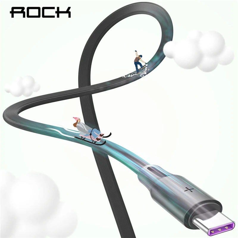 

ROCK 5A USB Type C Cable for Huawei Mate 20 Pro P20 Lite Super Fast Charging QC 4.0 Data Cord Type-C Cable for Huawei P30 Pro