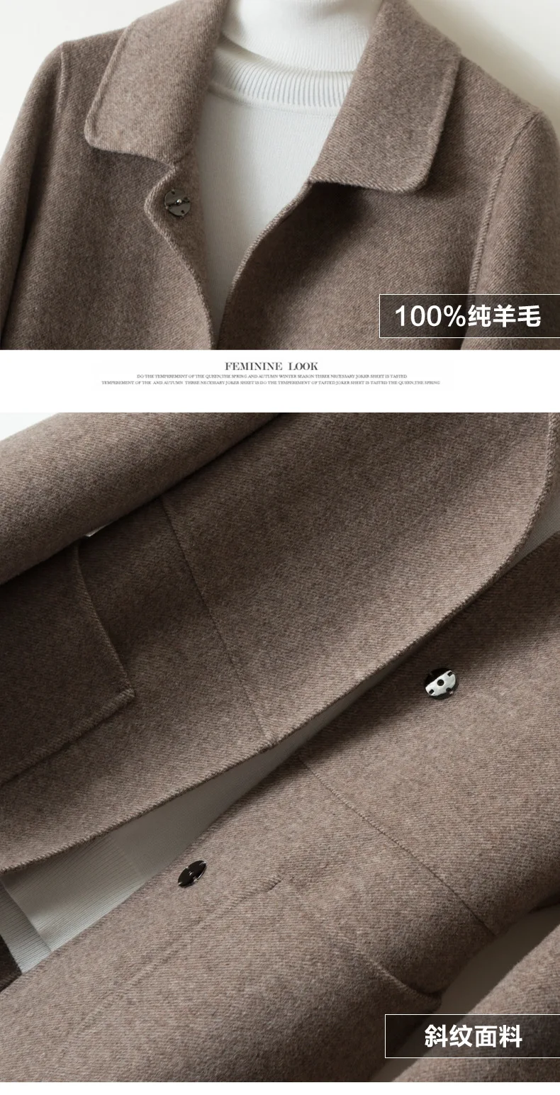 Стиль, повседневное двухстороннее кашемировое пальто, женское длинное высококачественное шерстяное пальто ручной работы, Женское пальто в европейском и американском стиле