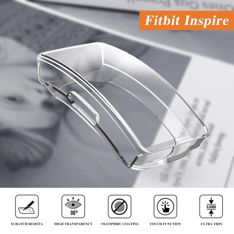 Новинка для Fitbit Inspire/Inspire Hr чехол из ТПУ с покрытием, тонкий мягкий гибкий защитный чехол-бампер, защита экрана, ударопрочный, царапается