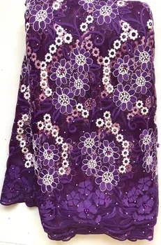 

magenta African Lace Fabrics 2020 High Quality Lace Nigerian Tulle Lace Fabric Bride Milk Silk French Net Lace Fabric ELL4663