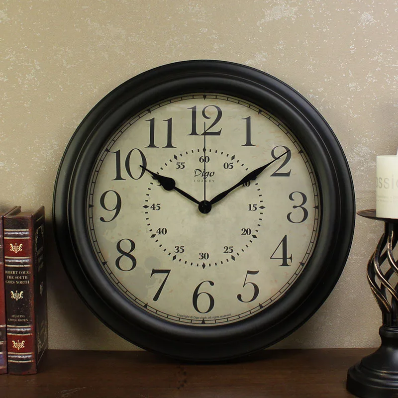 

American-Style Decoration Clock Living Room Retro Wall Clock Creative European Style Clock Metal Quartz Clock Amazon Cross Borde