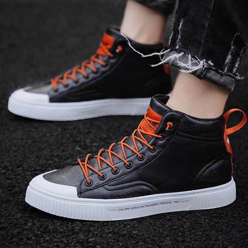 M-High-top/модная обувь для активного отдыха; сезон осень-зима; износостойкая обувь для активного отдыха; однотонная повседневная мужская обувь на шнуровке