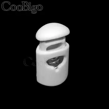 

100pcs Plastic White Cord Lock Toggle Stopper Clip for Paracord Shoelace Garment Bags Lanyard Rope Accessories 28 x 14.5mm