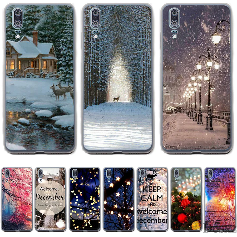 Чехол для телефона пейзаж зимний свет снег Huawei P Smart P8 P9 P10 P20 Lite Pro P20pro 2015 2016 2017 чехол