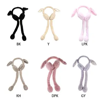 

Adult Kids Winter Thicken Plush Headband Earmuff with Cute Moving Airbag Bunny Ears Warmer Cute Cartoon Earflap Hair Hoop Dance