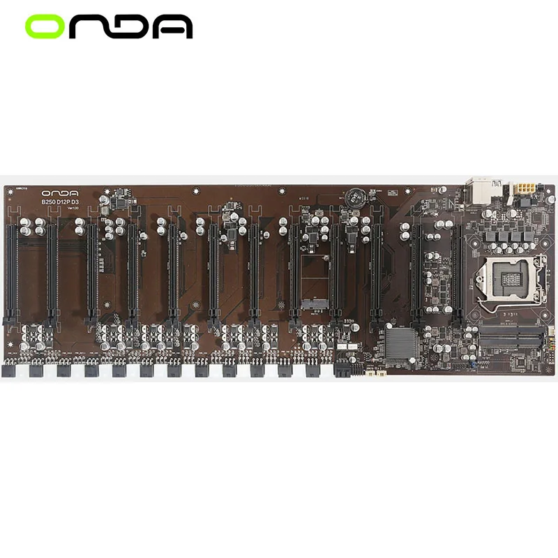 12PCIE X16 12GPU B250 горный эксперт BTC-D12P DDR3L 1151 BTC горная плата (Альтернативная