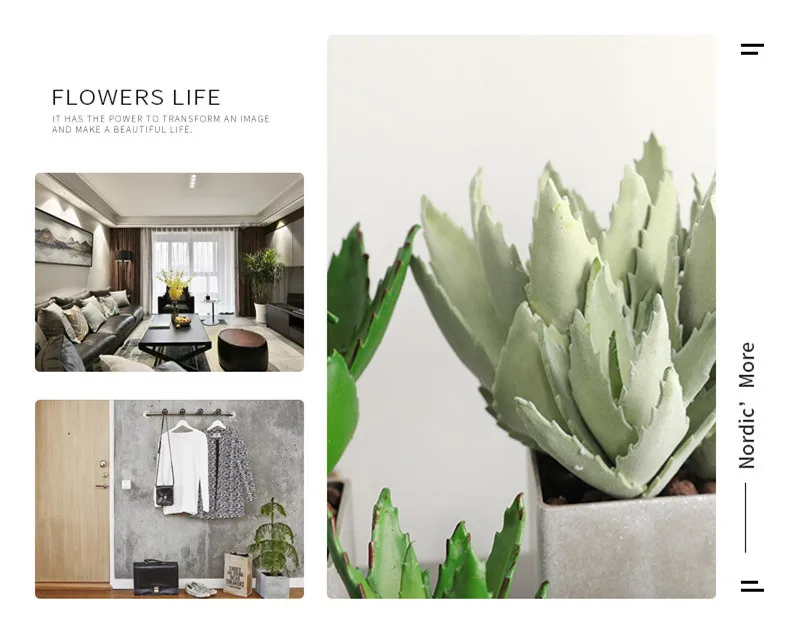 High Quality Simulation Of Succulent Aloe Vera Plant Diy Succulent Home Decor Nordic Green Plant Fake Succulent Plant QW59 (9)