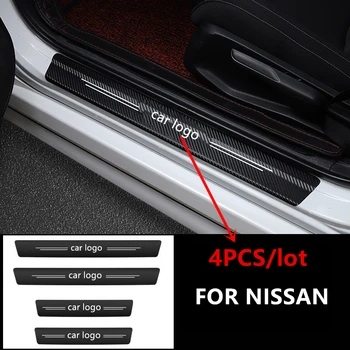 

4PCS Car Door Threshold Carbon Protector Door Sill Guards Stickers for Nissan Nismo X-trail Almera Qashqai Tiida Teana