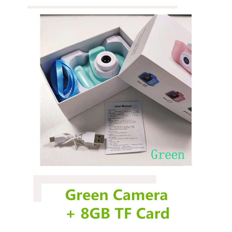 Рождественский Подарок детская камера Обучающие игрушки Мини Цифровая камера s игрушки для детей реквизит для фотосъемки - Цвет: Green with 8GB