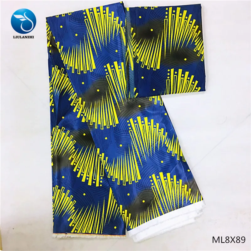 LIULANZHI полиэстер шелк воск ткани дизайн узор африканская атласная ткань 4+ 2 ярдов атласная ткань для одежды ML8X