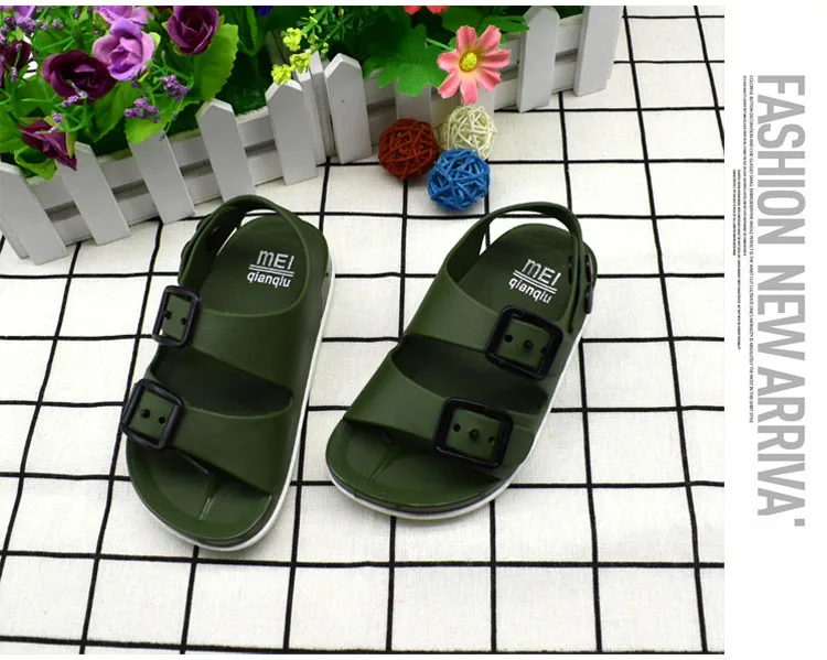 Summer Boys Leather Sandals for Baby Flat Children Beach Shoes Kids Sports Soft Non-slip Casual Toddler Sandals Soft Bottom