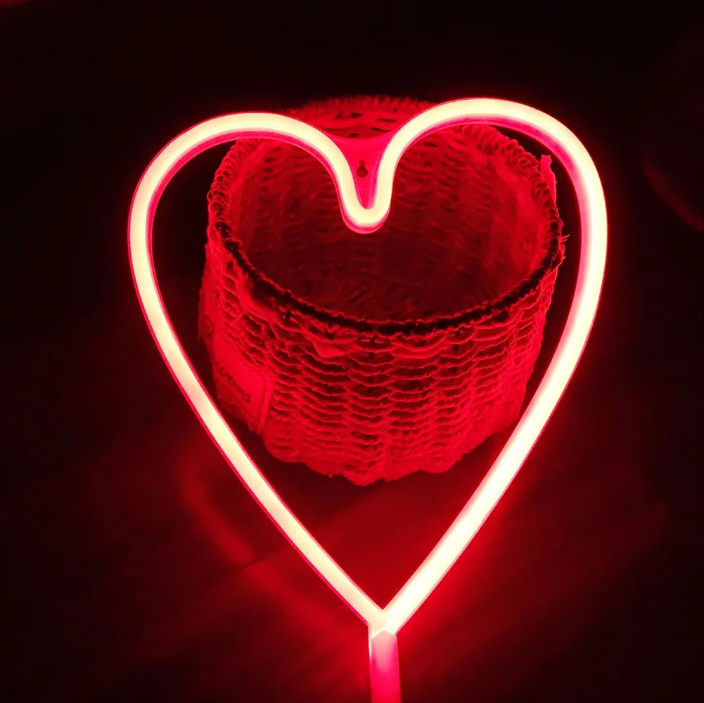 Red Heart Светодиодный светильник с неоновой вывеской Love, светильник ning Cloud Moon Star, неоновый светильник для фотосъемки, для магазина, свадебного украшения, Рождественский светильник D35 - Испускаемый цвет: Red Heart